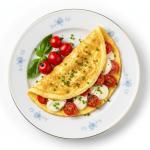 Mozzarella va gilos pomidorli omlet